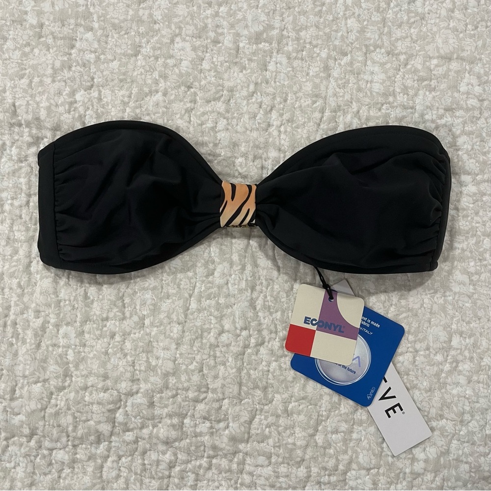 Bamba Swim Havana Top - Black Tiger (Strapless Bandeau)